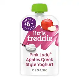 Tesco Little freddie organic pink lady greek style yogurt 6m+ 100g offer