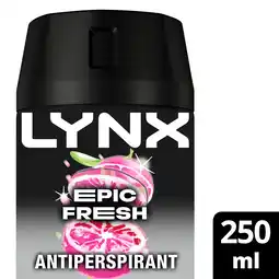 Tesco Lynx epic fresh anti-perspirant 250ml offer