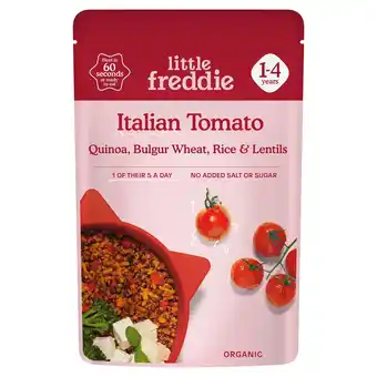 Tesco Little freddie organic italian tomato & grains 1-4 years 140g offer