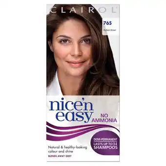 Tesco Nice'n easy no ammonia medium brown 765 hair dye offer