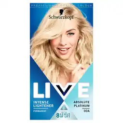Tesco Schwarzkopf live intense lightener 00a absolute platinum hair dye offer