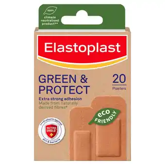Tesco Elastoplast green & protect plasters 20s offer
