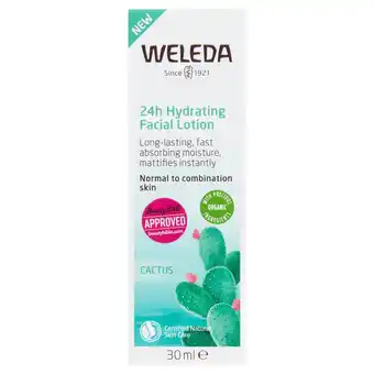 Tesco Weleda cactus 24h hydrating facial lotion 30ml offer