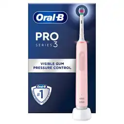 Tesco Oral-b pro 3 3d white pink electric toothbrush offer