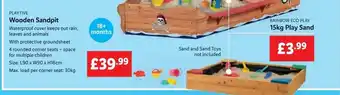 Lidl Playtive wooden sandpit, rainbow eco play 15kg play sand offer