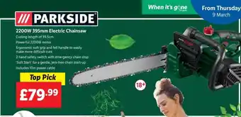 Lidl Parkside electric chainsaw offer