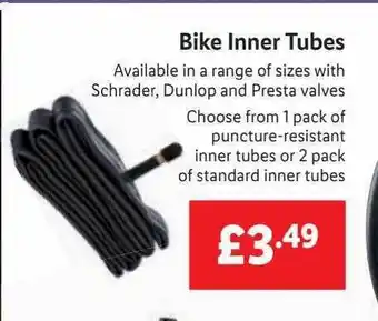 Lidl Bike inner tubes offer