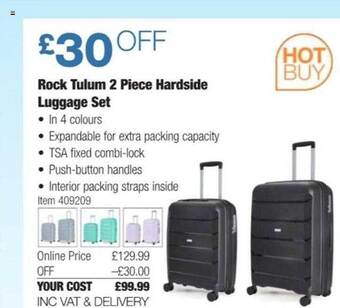 Costco Rock tulum 2 piece hardside luggage set offer