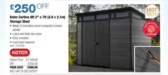 Costco Keter cortina storage shed offer
