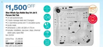 Costco Blue whale spa noble bay 54-jet 5 person hot tub offer