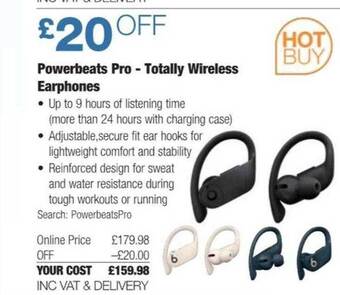 Costco Powerbeats pro - totally wireless earphones offer