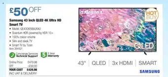 Costco Samsung 43 inch qled 4k ultra hd smart tv offer