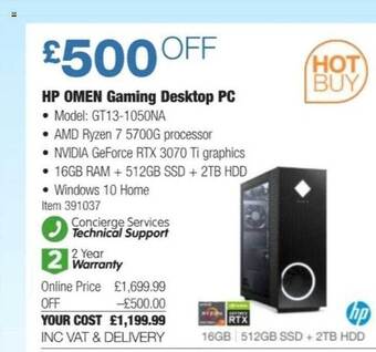 Costco Hp omen gaming desktop pc offer