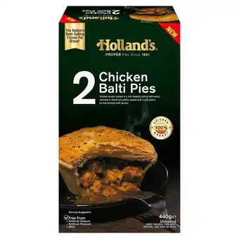 Morrisons Holland's 2 chicken balti pies offer