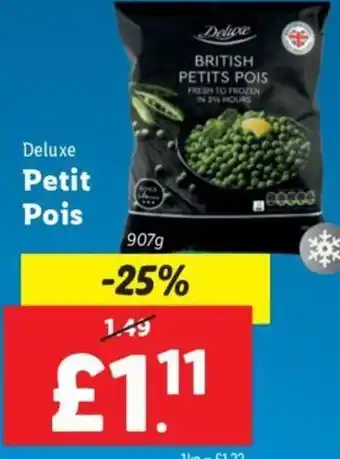Lidl Deluxe Petit Pois 907g offer
