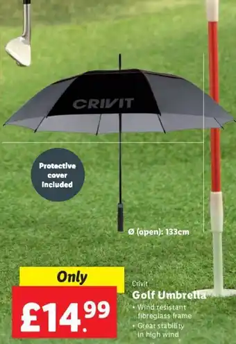 Lidl Crivit Golf Umbrella ø 133cm offer