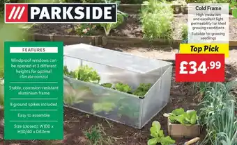 Lidl Parkside Cold Frame offer