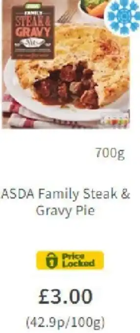 Asda ASDA Family Steak & Gravy Pie 700g offer