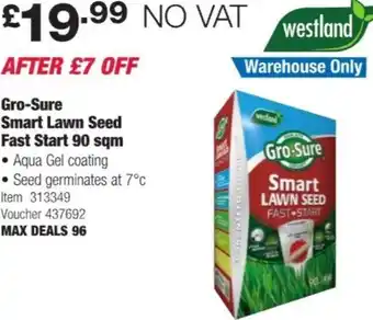 Costco Gro-Sure Smart Lawn Seed Fast Start 90 sqm offer