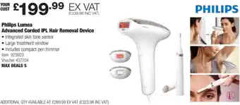 Costco Philips Lumea Advanced Corded IPL Hair Removal Device offer