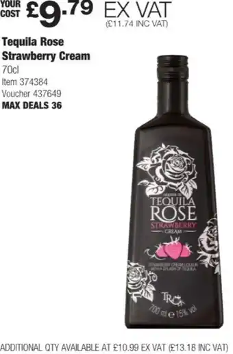Costco Tequila Rose Strawberry Cream 70cl offer