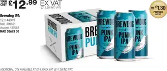 Costco Brewdog IPA 12 x 440ml offer
