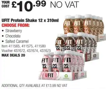 Costco UFIT Protein Shake 12 x 310 ml offer