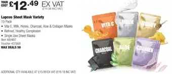 Costco Lapcos Sheet Mask Variety 10 Pack offer