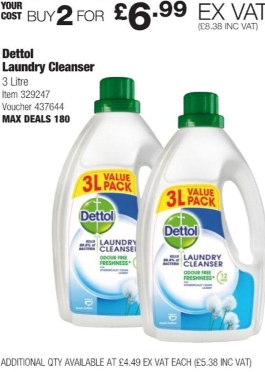 Dettol Laundry Cleanser 3 Litre offer at Costco