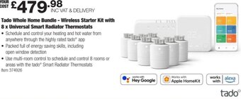 Costco Tado Whole Home Bundle-Wireless Starter Kit with 8 x Universal Smart Radiator Thermostats offer