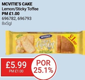 Bestway McVitie's Cake Lemon/Sticky Toffee 8xSgl offer