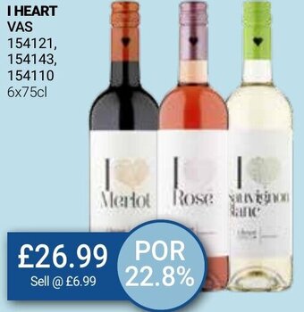 Bestway I Heart 6x75cl offer