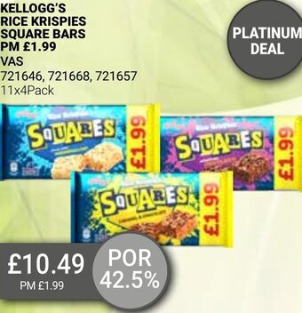 Bestway Kellogg's Rice Krispies Square Bars 11x4Pack offer