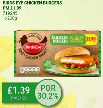 Bestway Birds Eye Chicken Burgers 1x200g offer