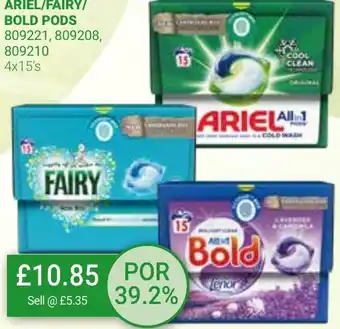 Bestway Ariel/Fairy/Bold Pods 4 x 15's offer