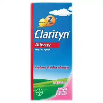 Tesco Clarityn syrup mixed berry flavoured sugar free 60ml offer