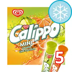 Tesco Calippo 5 mini orange lemon lime lollies 400ml offer