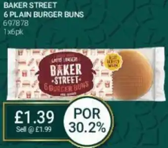 Bestway Bakers Street 6 Plain Burger Buns 1x6pk offer