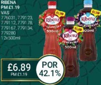 Bestway Ribena 12x500ml offer