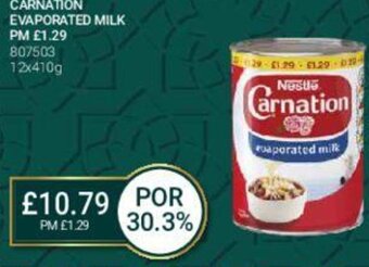 Bestway Carnation Evaporated Milk 12x410g offer
