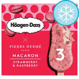 Tesco H/daz macaron strawberry raspberry ice cream 3x40ml offer