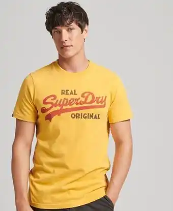 Superdry men's vintage logo soda pop t-shirt yellow / pigment yellow