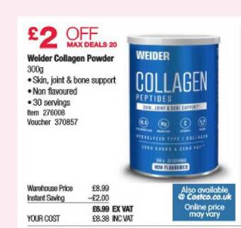Costco Weider Collagen Powder offer