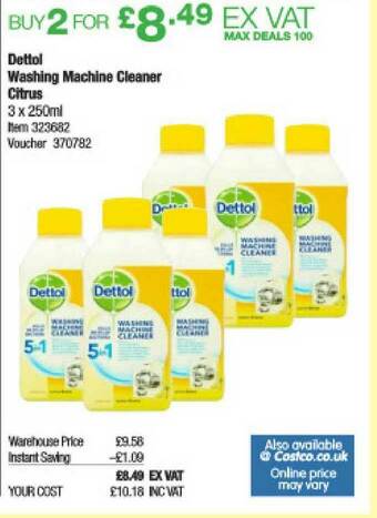 Costco Dettol Washing Machine Cleaner Citrus offer
