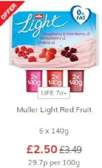 Morrisons Muller Light Red Fruit 6 x 140g offer
