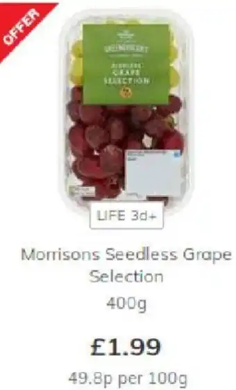 Morrisons Morrisons Seedless Grape Selection 400g offer