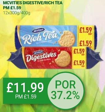 Bestway Mcvities Digestive/Rich Tea 12x300g/400g offer