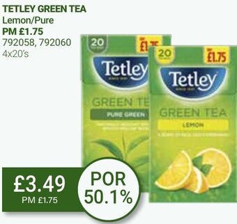 Bestway Tetley Green Tea Lemon/Pure 4x20's offer