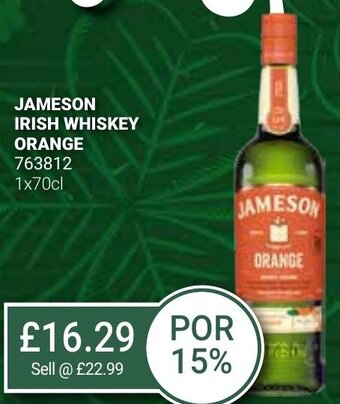 Bestway Jameson Irish Whiskey Orange 1x70cl offer