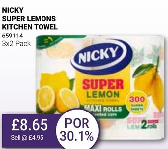 Bestway Nicky Super Lemons Kitchen Towel 3x2 Pack offer